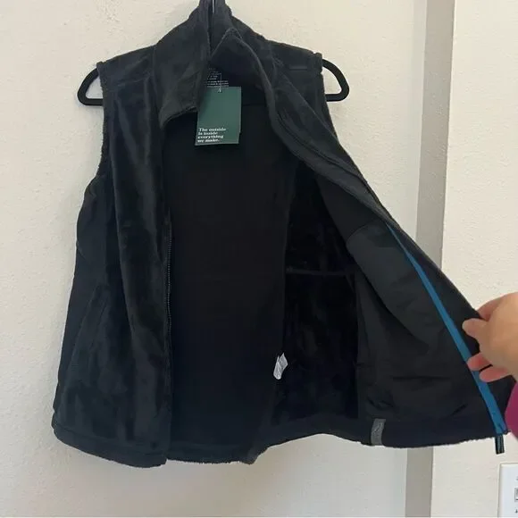 L.L. Bean Luxe Fleece Long Vest in Black NEW Size XS - Picture 6 of 9